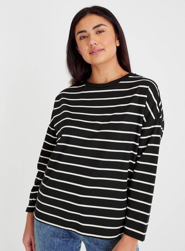 Black Mono Stripe Ponte Top 22